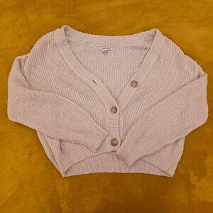 Oversized Knit Button Up Cropped Sweater from American Eagle